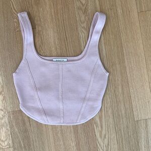 Aritzia pale pink crop top